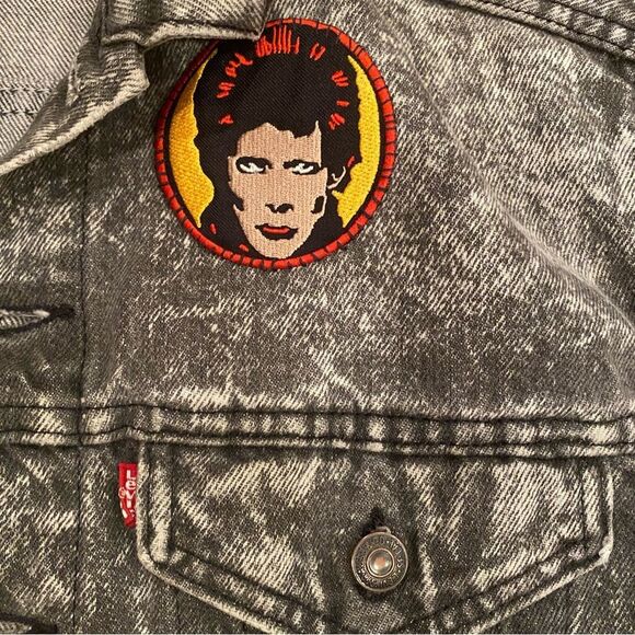 80s Vintage Levi’s 511 Distressed Acid Washed Black Jean Jacket, SZ Large - Picture 3 of 14